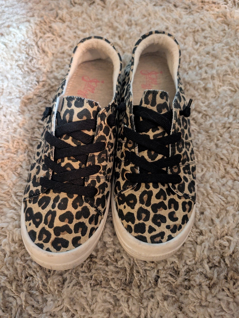 Jellypop Leopard Print Canvas Sneakers - Black & Tan